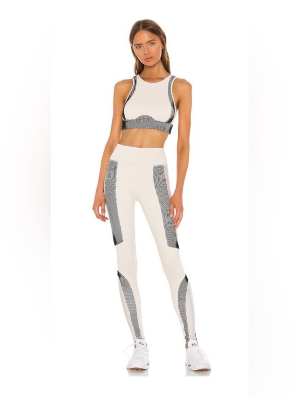 ALO Yoga cream & black High-Rise Sculpt Leggings and top with set